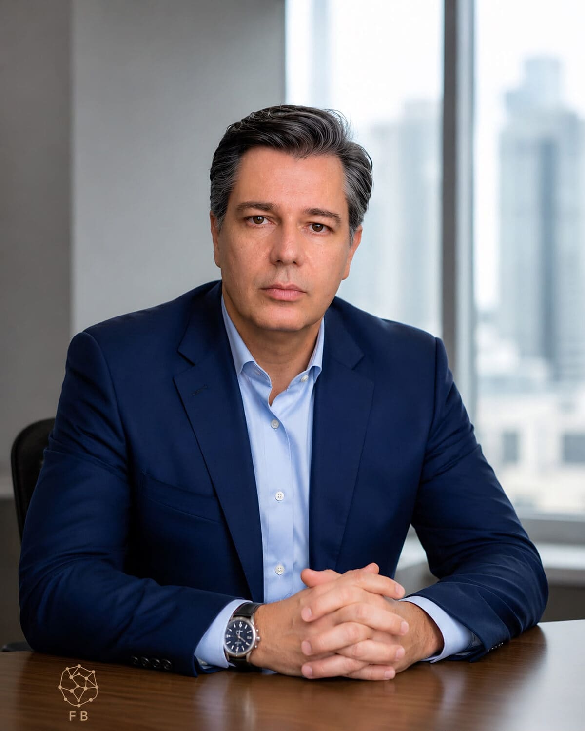 Fabio Biaggio, Conselheiro de Empresários, em retrato profissional em escritório em São Paulo.
