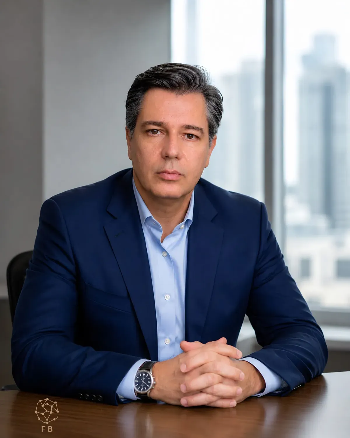 Fabio Biaggio, Conselheiro de Empresários, em retrato profissional em escritório em São Paulo.